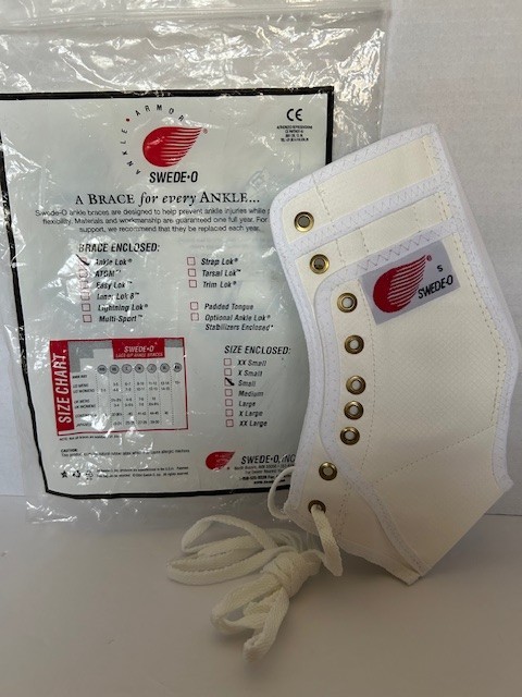 Swede-O Lightweight Ankle Lok Lace Up Ankle Brace Multi Sport, White S NEW