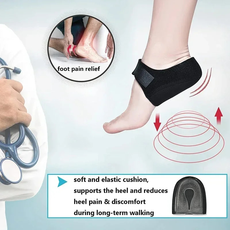 Plantar Fasciitis Insoles Silicone Heel Protector for Spurs Shock Absorption Hee