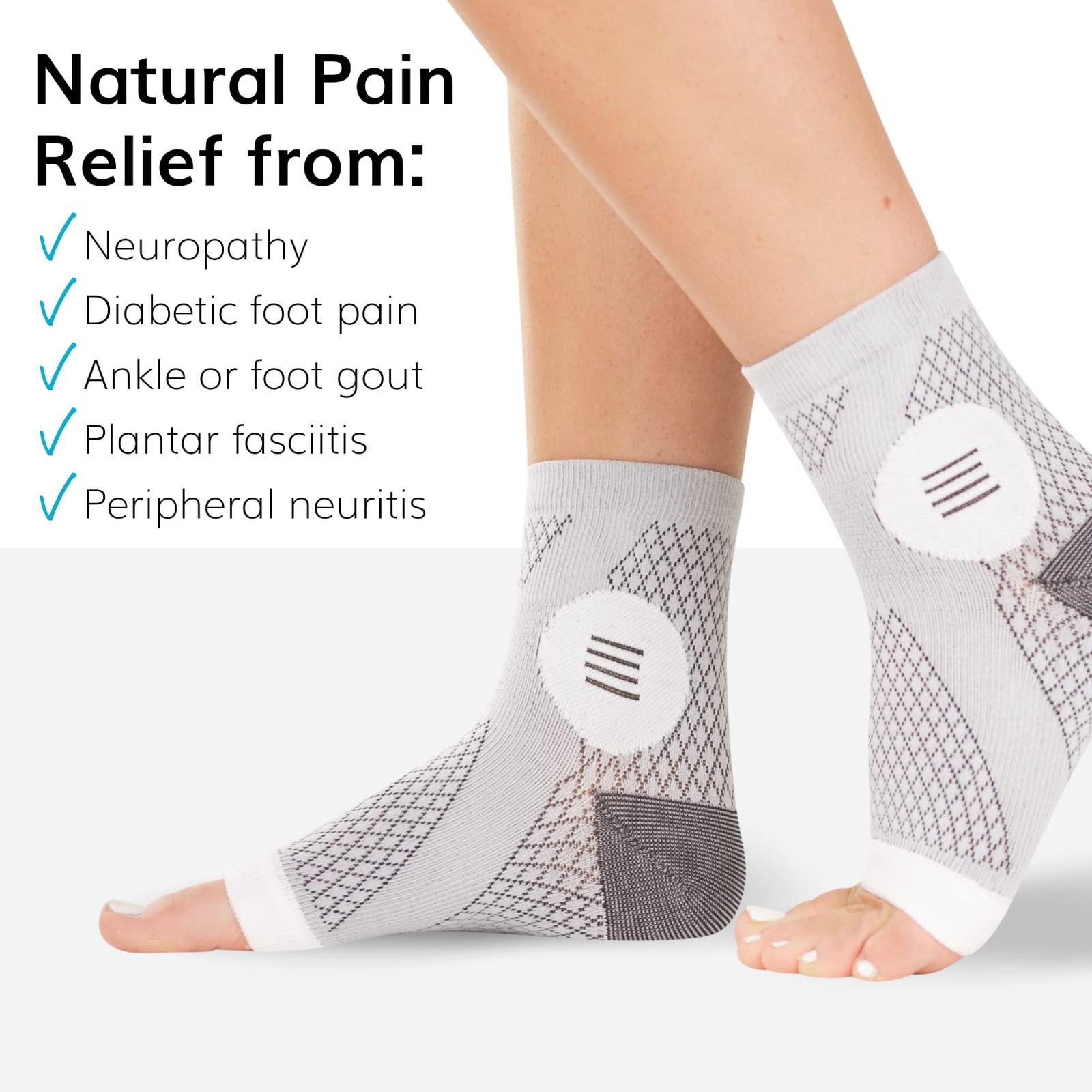 Neuropathy Socks Pair – Peripheral Neuritis Compression Diabetic Toeless Foot…