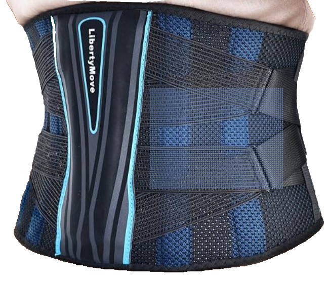 Back Brace Low Back Pain Relief 9″ Wide Lumbar Support Removable Aluminum Panel