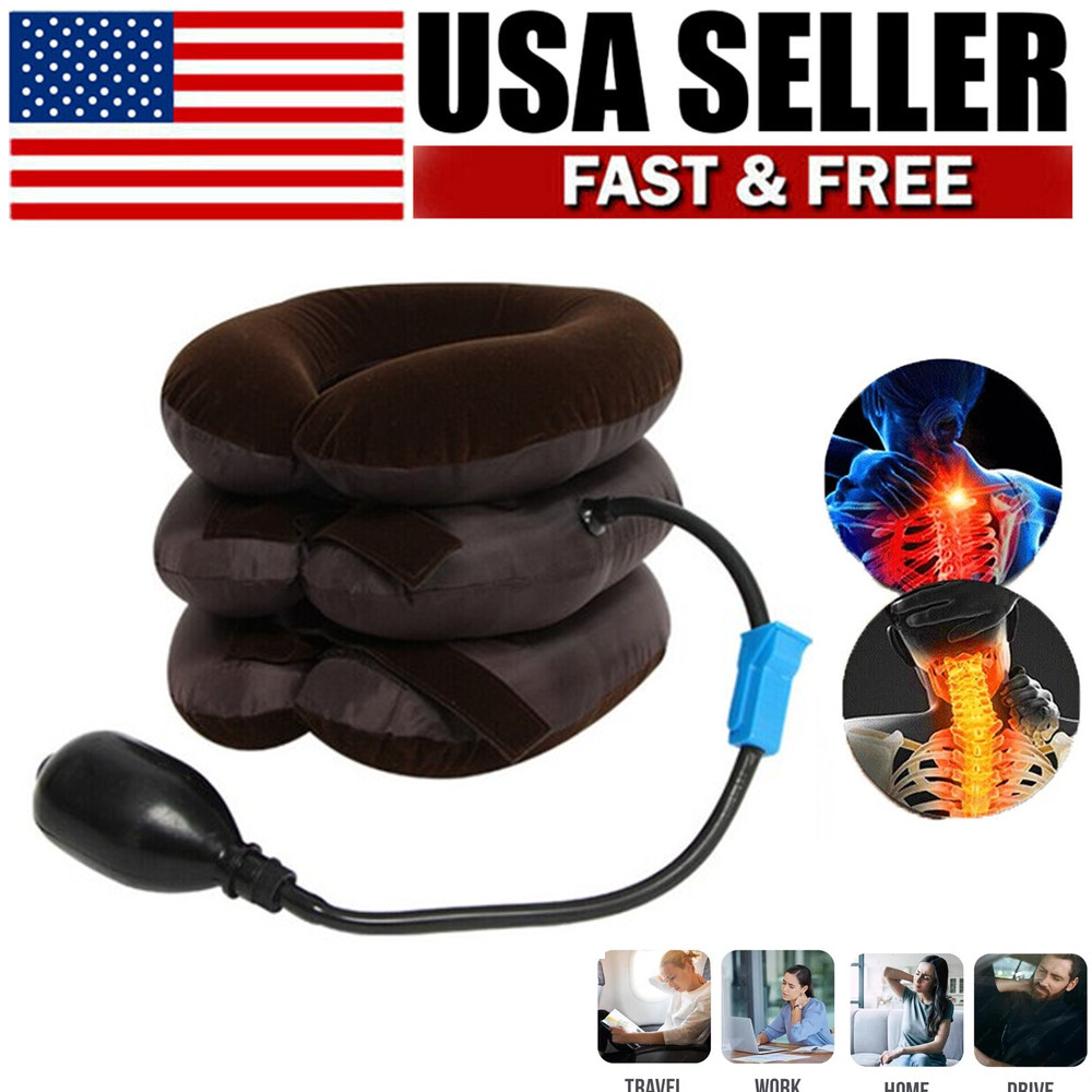 Neck Traction Device Cervical Collar Brace Pain Relief Support Stretcher Therapy