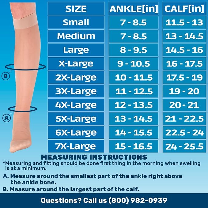 ABSOLUTE SUPPORT Women’s Compression Socks 15~20 mmHg Knee High Beige Large