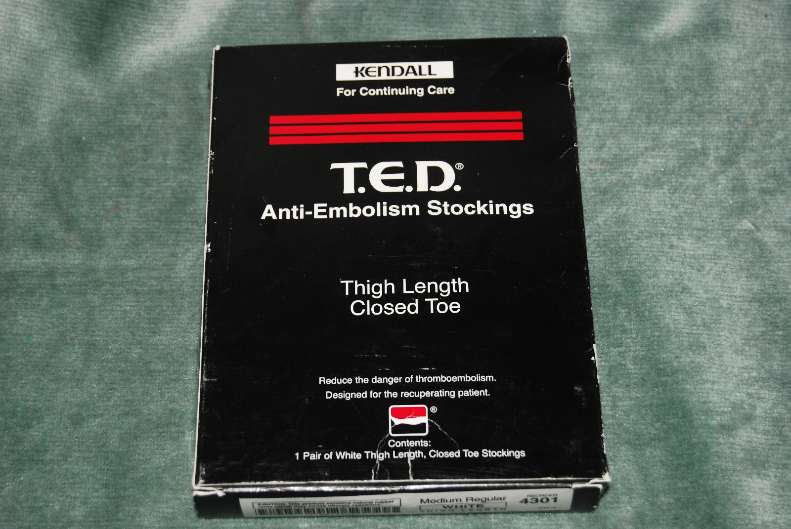 T.E.D. Thigh-Length Anti-Embolism Stockings Medium Regular White Closed Toe 4301