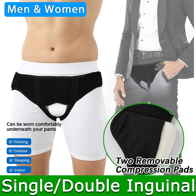 Hernia Support Double Inguinal Groin Hernia Belt Pain Relief Truss Brace -Unisex