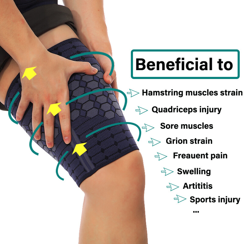 Thigh Support Brace Hamstring Quad Compression Sleeve Quadricep Sciatica Pain US