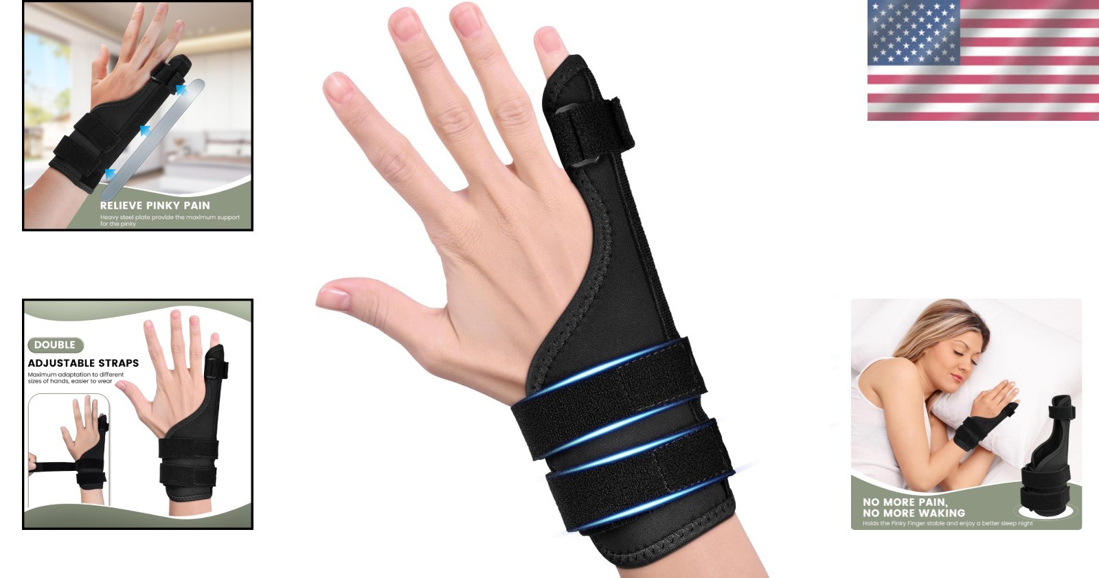 Pinky Finger Splint Adult One Size Neoprene Adjustable Support for Trigger Fi…