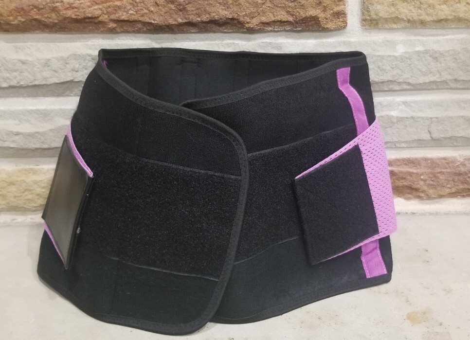 Women’s Small Neoprene Low Back Brace – Black with Purple Accents