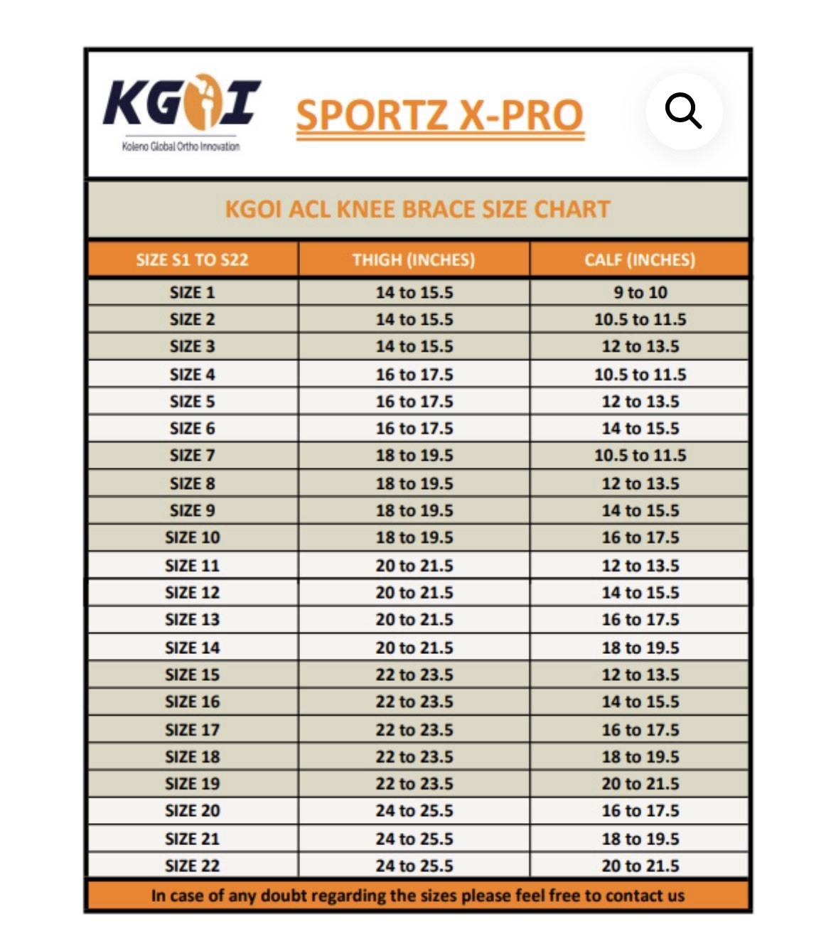 KGOI Sportz X-Pro Knee Brace Unisex Size 7 NEW with Tags