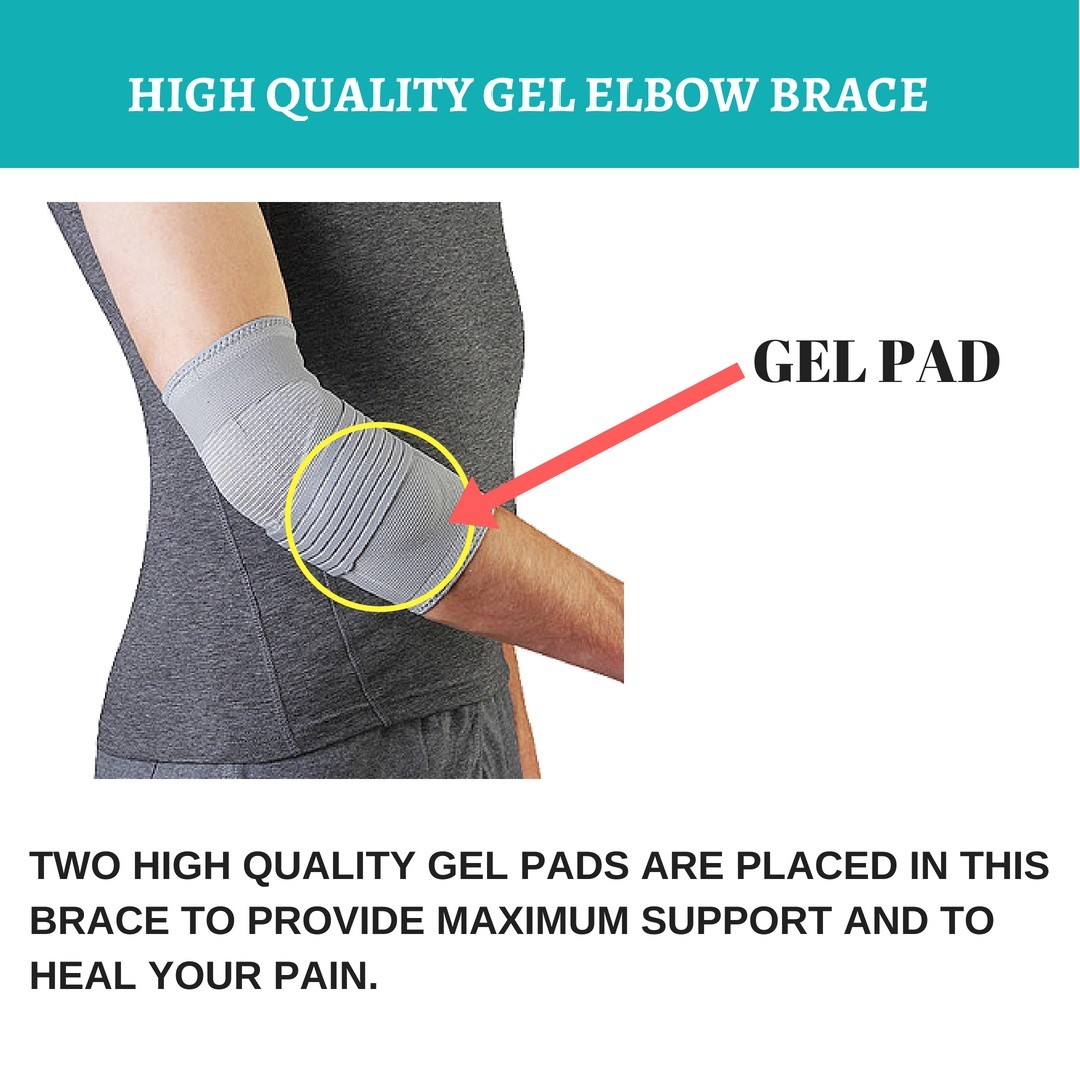 DELUXE Gel Tennis Golf Elbow Brace Support Guard Sports Gym RSI Arthritis Pain