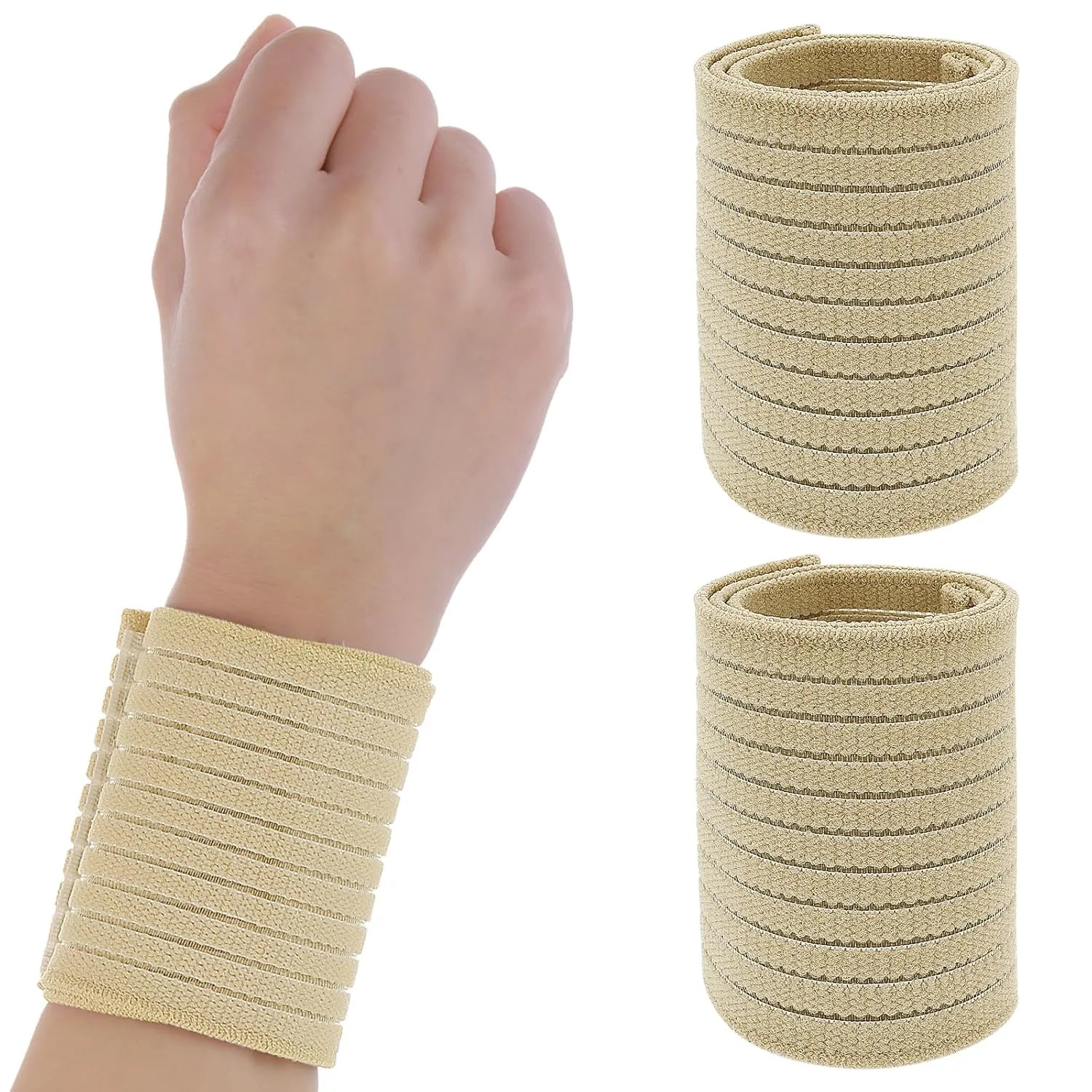 2 PCS Elastic Wrist Support Band Wrap Breathable Wrist Brace Adjustable Wrist St