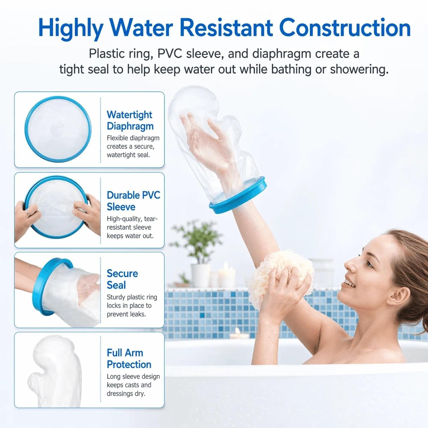 NEW Waterproof Hand Cast Cover Hand Cover for Shower After Surgery Hand