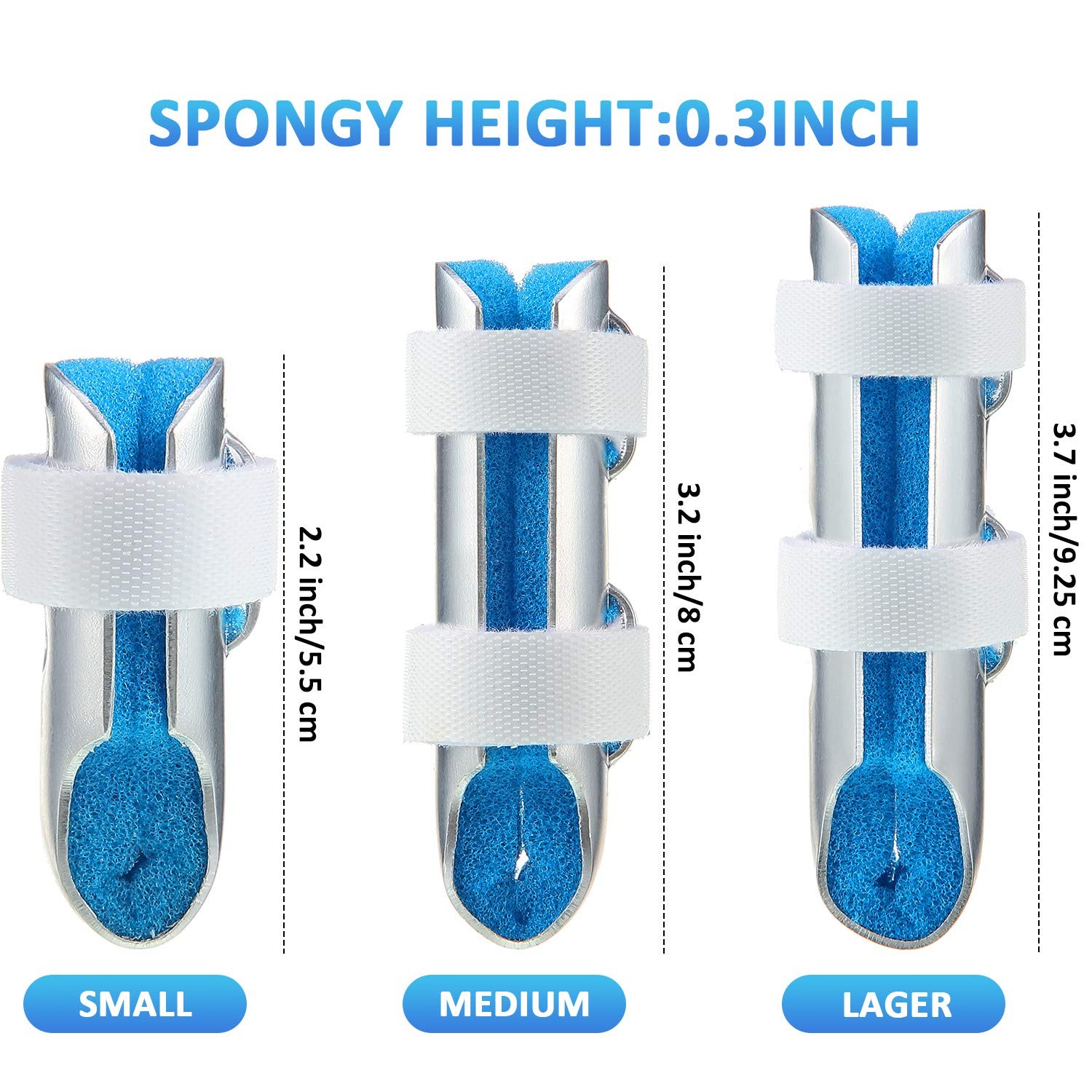 BBTO 6 Pieces Finger Splints Metal Support 6 Piece Assortment, Blue