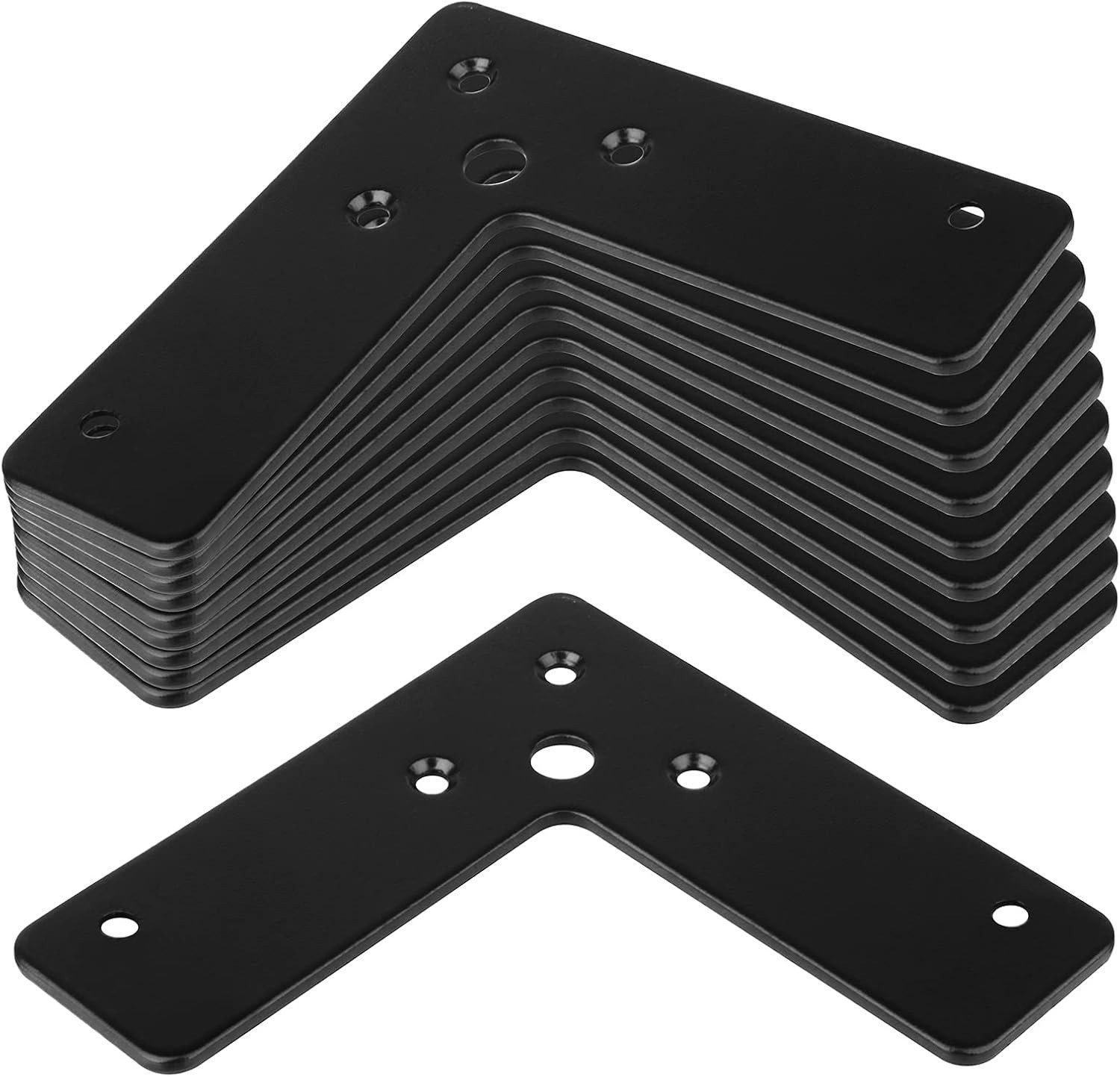 10 Count Black Corner Brace 4″x4″ – Rust-Resistant Steel for Superior Strength