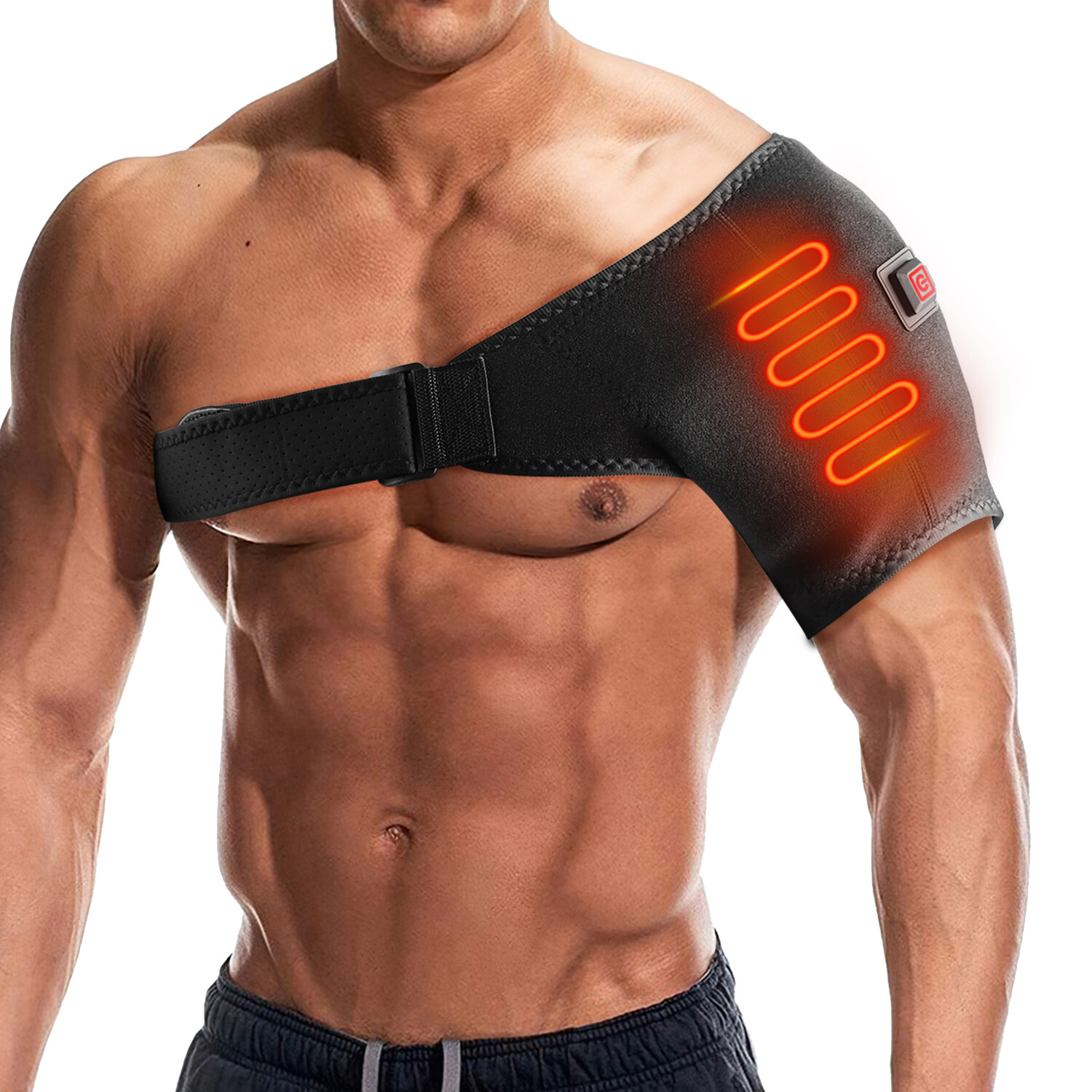 Heated Shoulder Support Brace USB Electric Adjustable Pad Wrap Pain Relief | USA