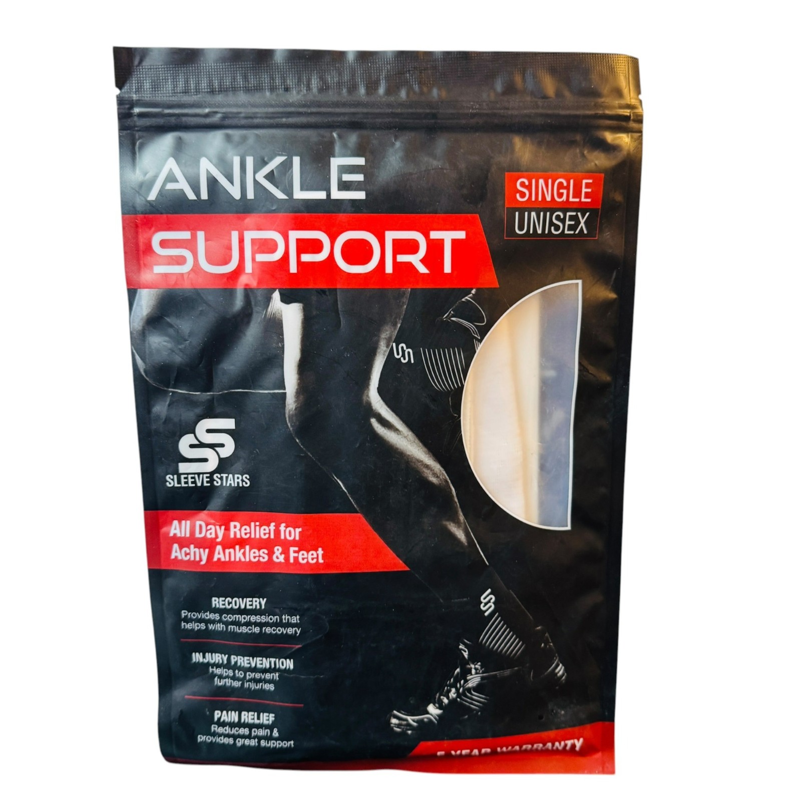 Ankle Support Sleeve Single Compression Wrap For Pain Relief & Injury Recovery