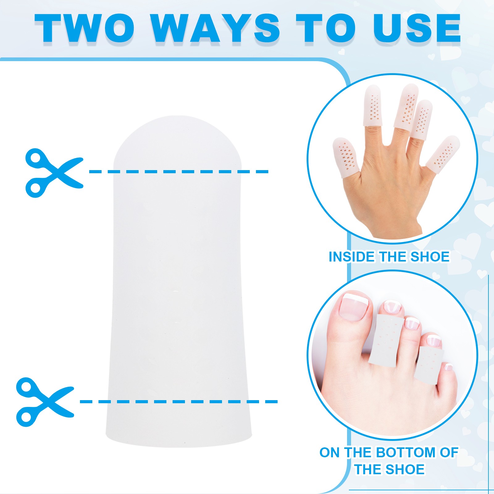 14 Pcs 0.8″x1.18″ Gel Finger Cots Silicone Breathable Finger Protector White