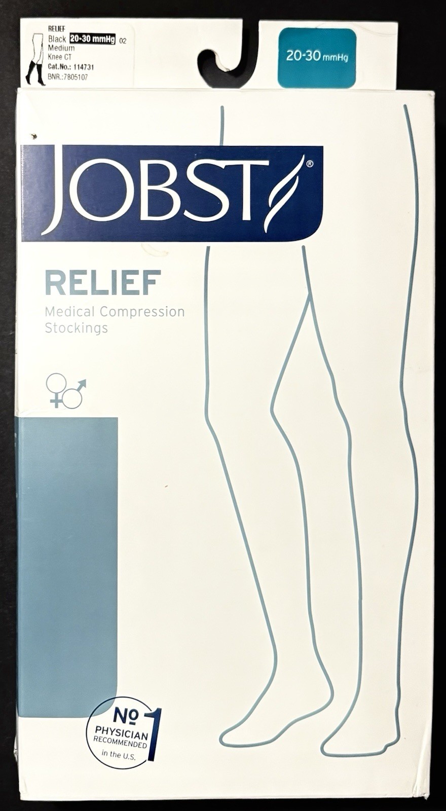 JOBST Relief Compresion Knee High Closed Toe 20-30mmHg Black Medium Cat: 114731