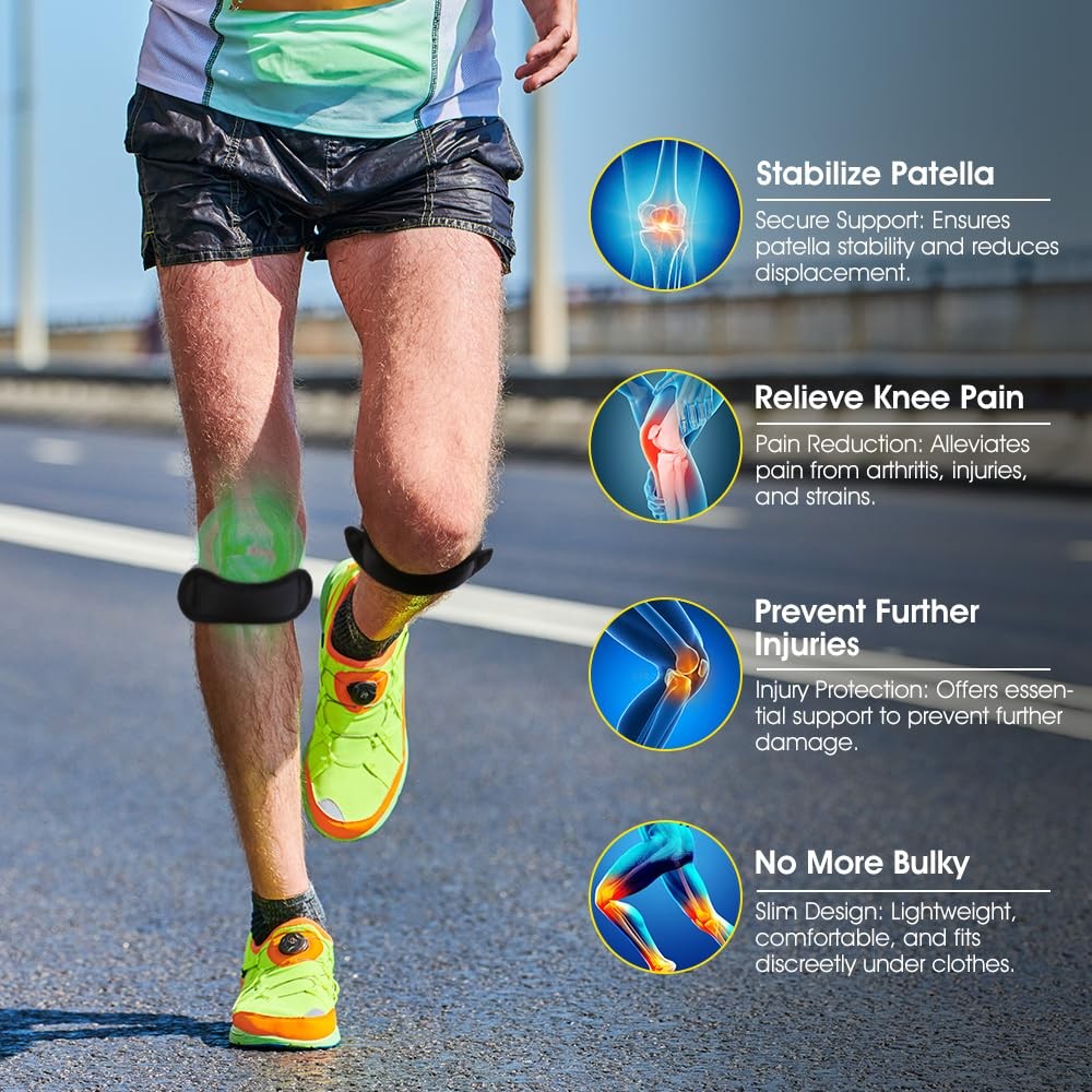 4× Knee Brace Support Patella Stabilizer Strap Pain Relief for Running Tendon US