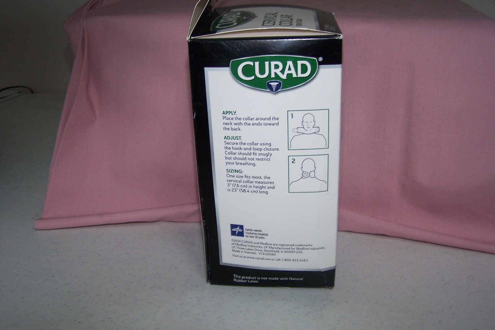 Curad Firm Foam Cervical Collar Adjustable Neck Support NEW for Sprains Strains