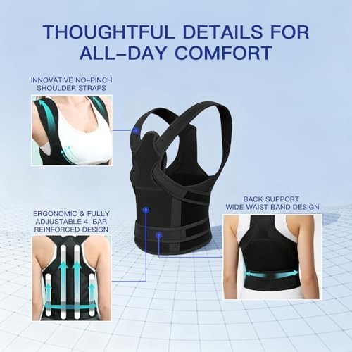 Adjustable Posture Corrector Low Back Support Shoulder Brace Belt for Men Women
