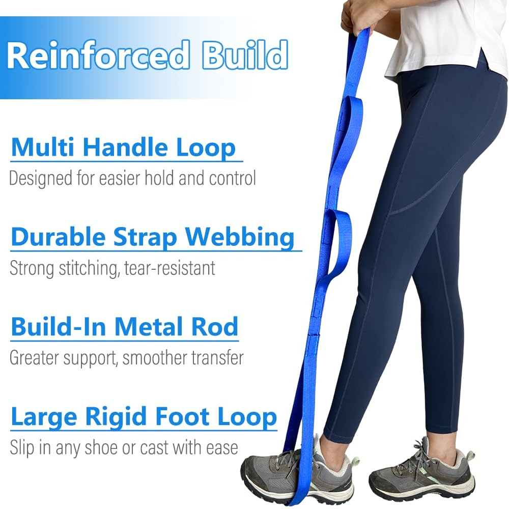 Inch Rigid Leg Lifter Strap with Multi Loops for Post Surgery Assistance