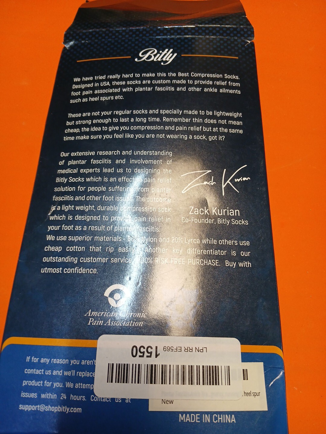 Bitly Gray Plantar Fasciitis Ankle Compression Socks-Large Premium Graduated-NIB