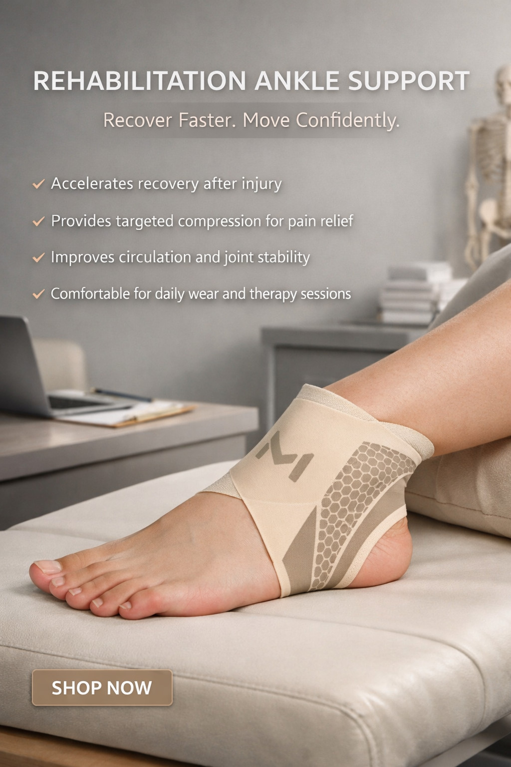 Ankle Support Brace Compression Sleeve Sport Joint Pain Relief Foot Care Wrap