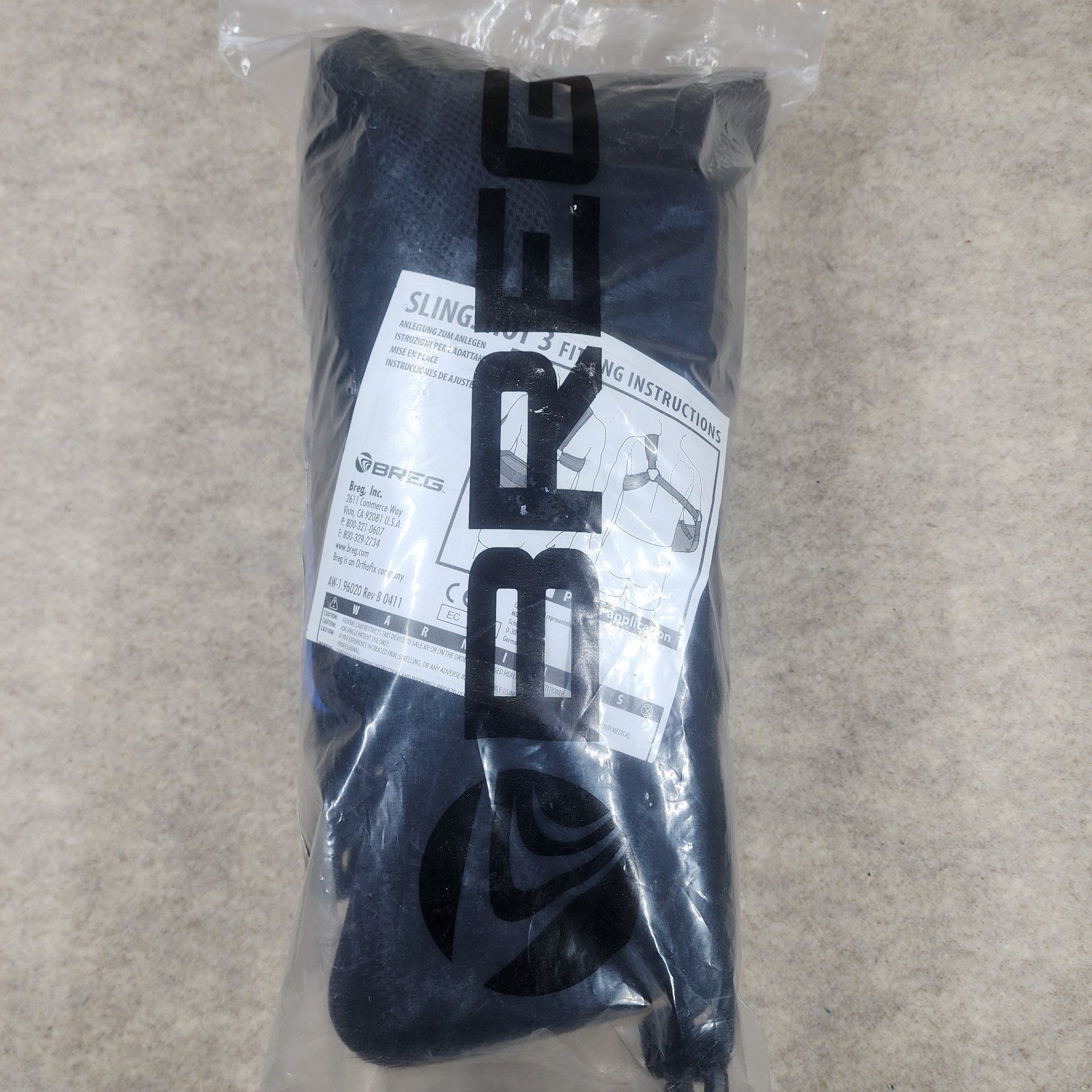 Breg SlingShot 3 Arm and Shoulder Sling Large Black Model 00044