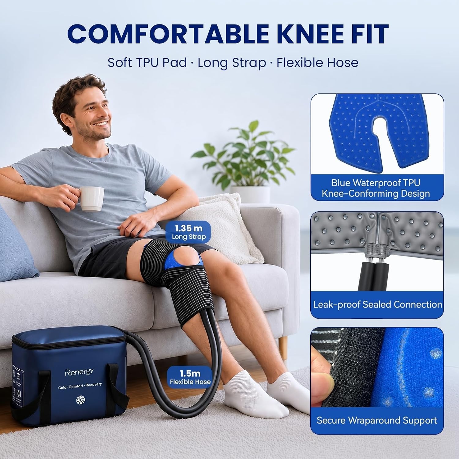Ice Machine for Knee After Surgery w/Compression, Hip Replacement Cold Therap…
