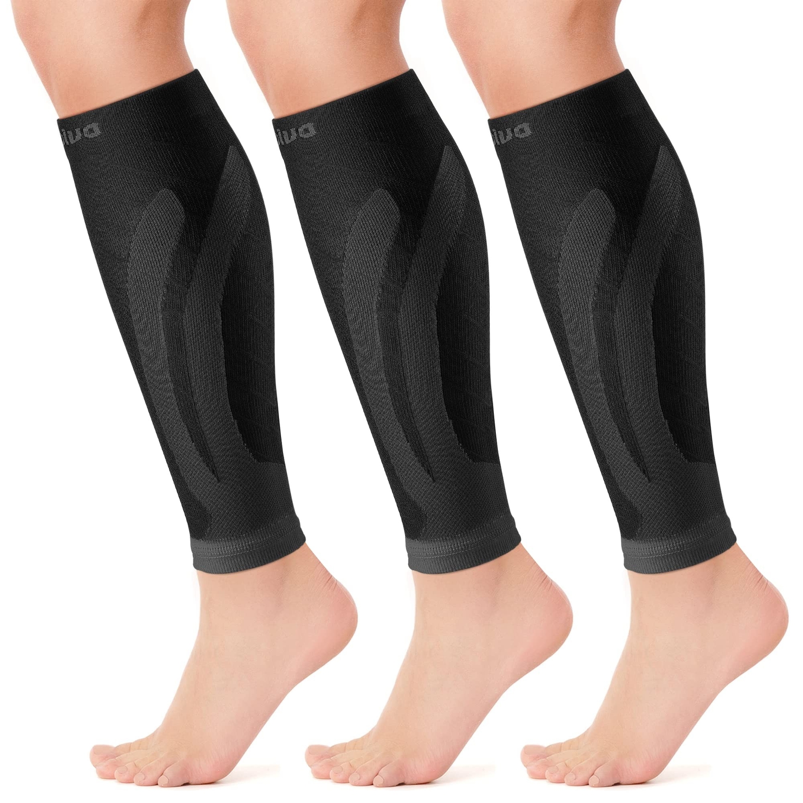 CAMBIVO 3 Pairs Calf Compression Sleeve for Women Men, Leg Support for Shin S…
