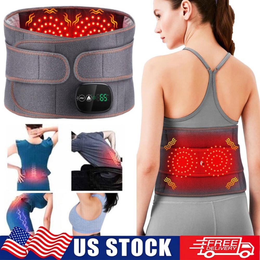 Cordless Heating Pad Belt Wrap for Back Massager with 3 Heating and 3 Vibration