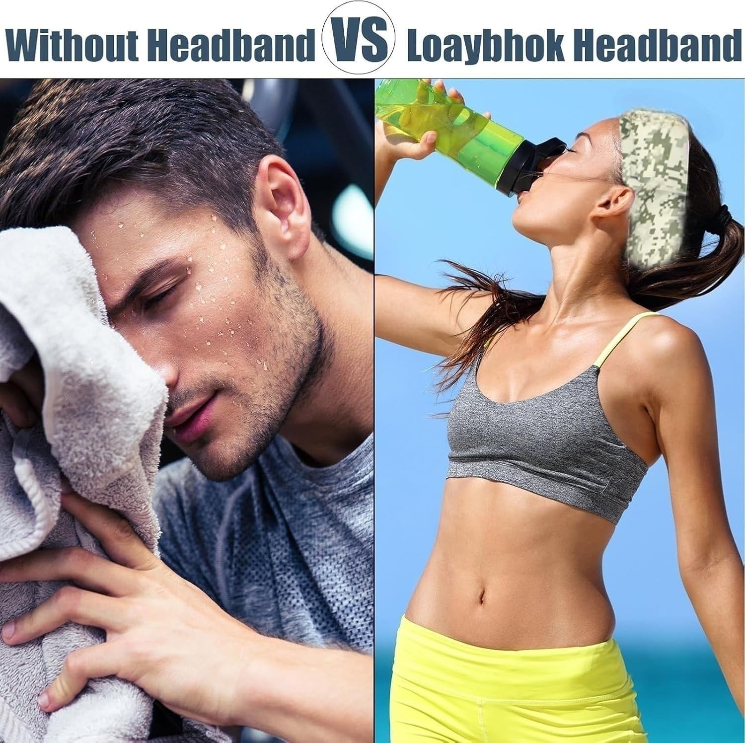 6 Pack Stretchy Workout Headbands for Men – Running Sweatbands