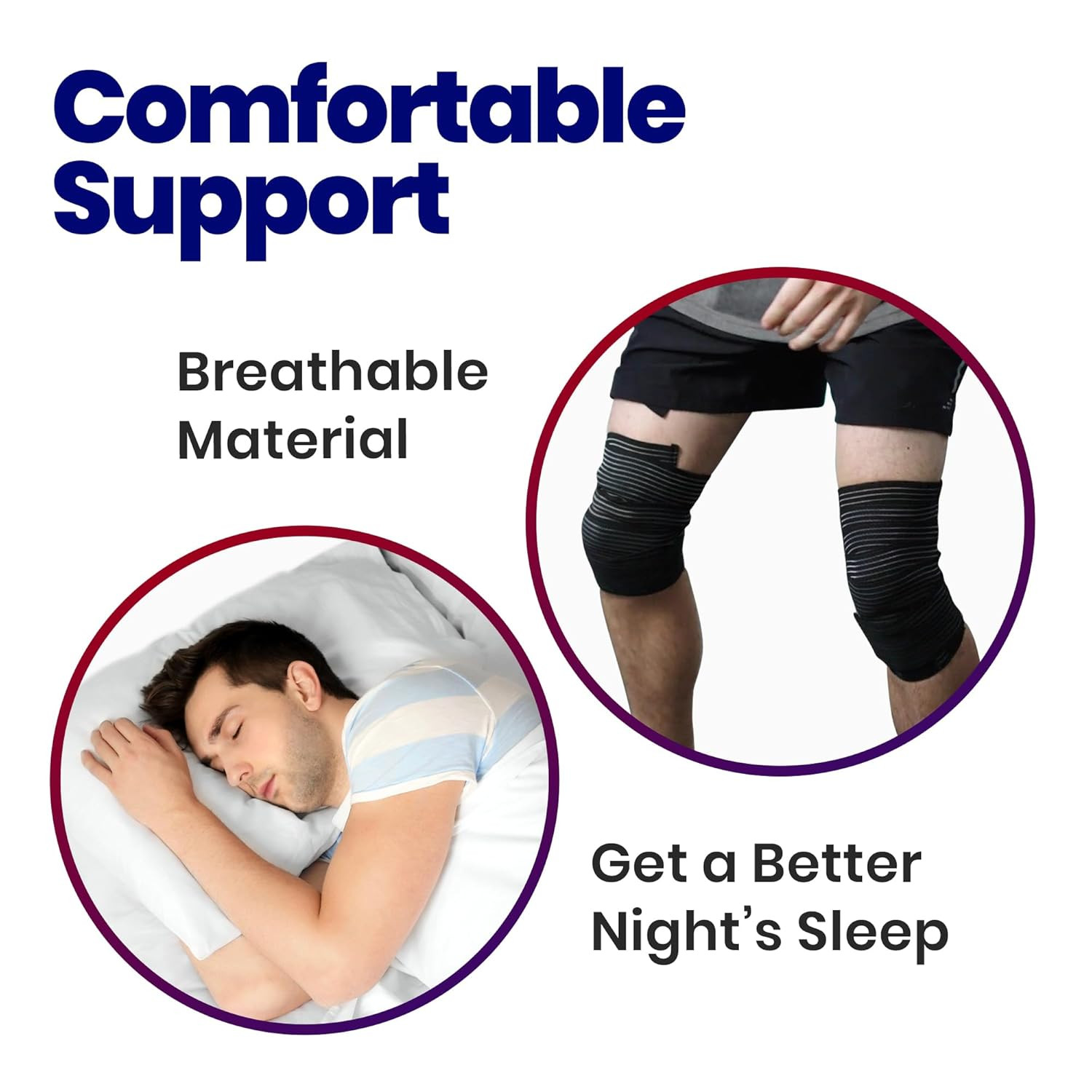 Vendaje De Compresion Elastico Extra Largo Para Rodilla, Soporte Para Piernas…
