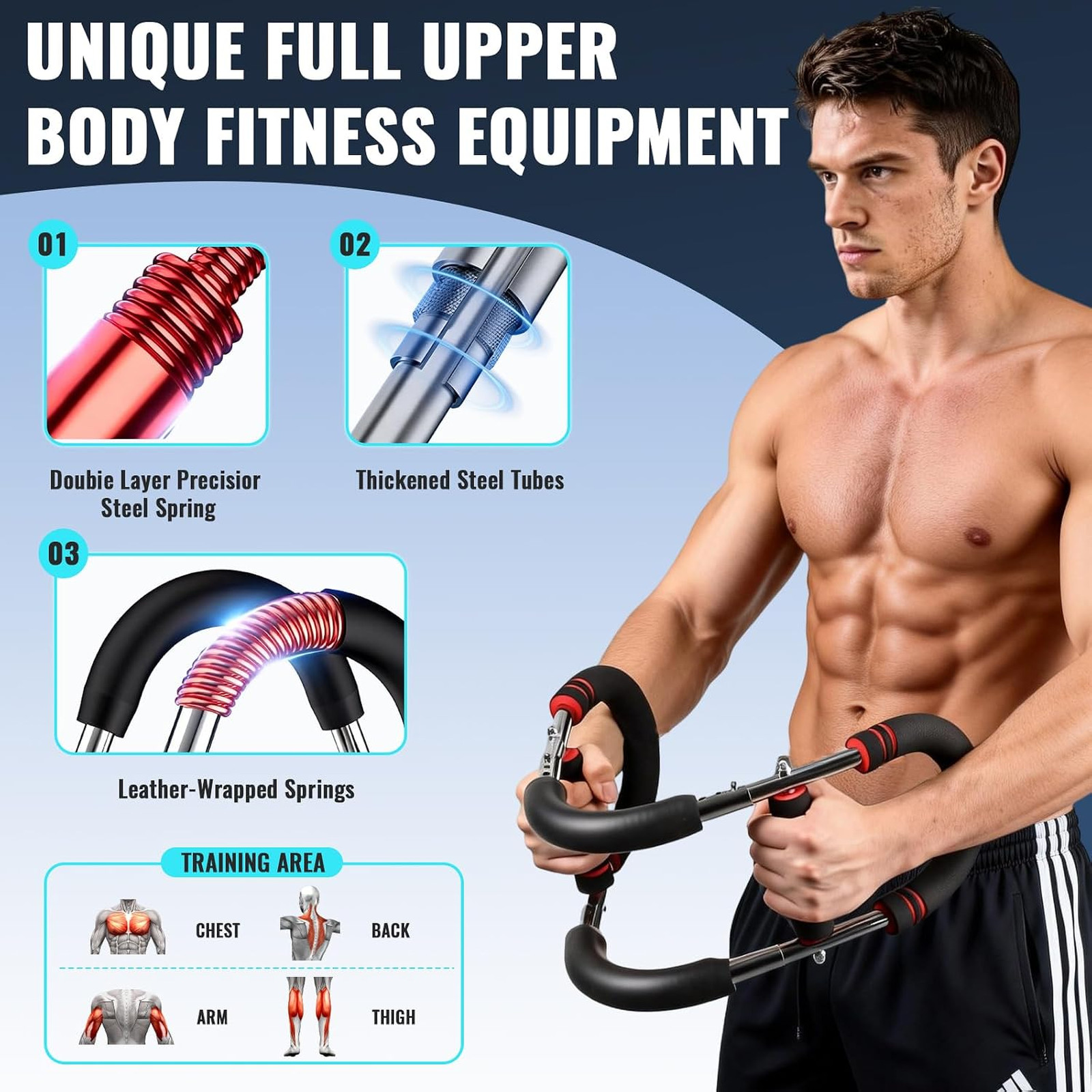 Twister Arm Exerciser, Adjustable Chest Workout Equipment for Men Women Home Gym