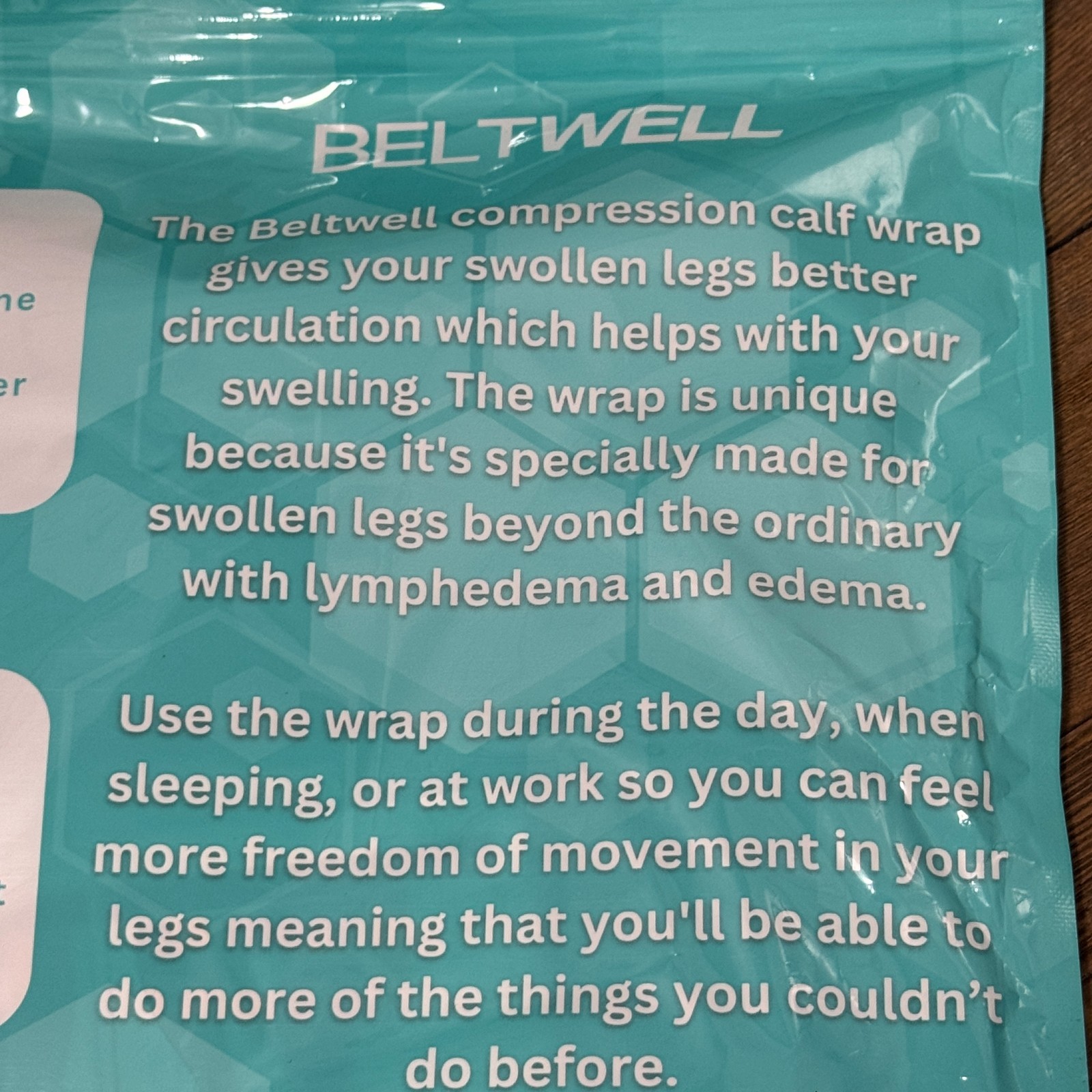 Beltwell Adjustable Calf Compression Wrap Lymphedema Circulation L Tall Black