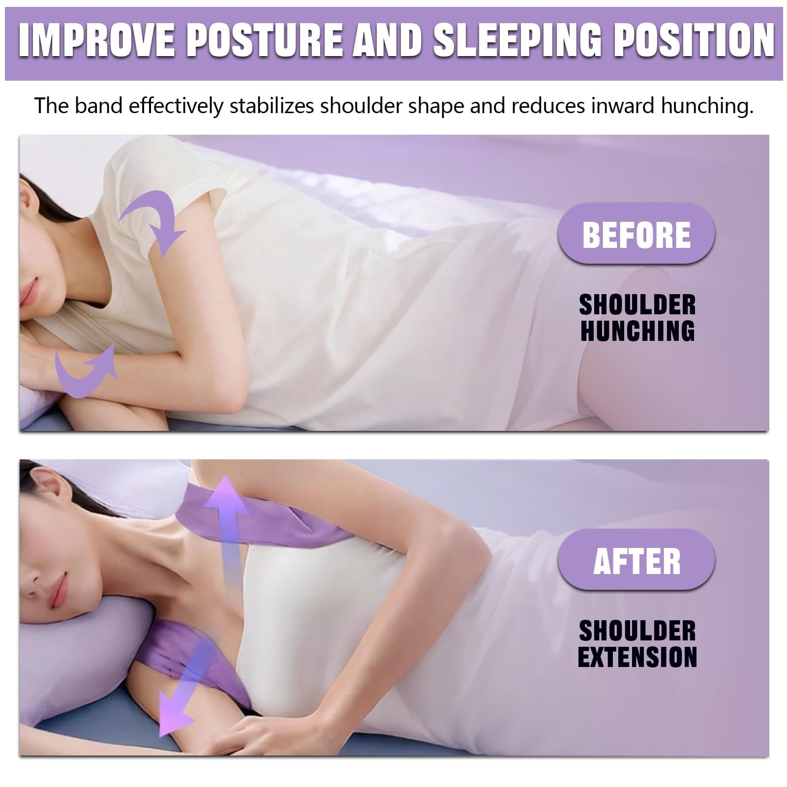 Afalin Shoulder Brace for Sleeping & Mask, X-Large, Purple