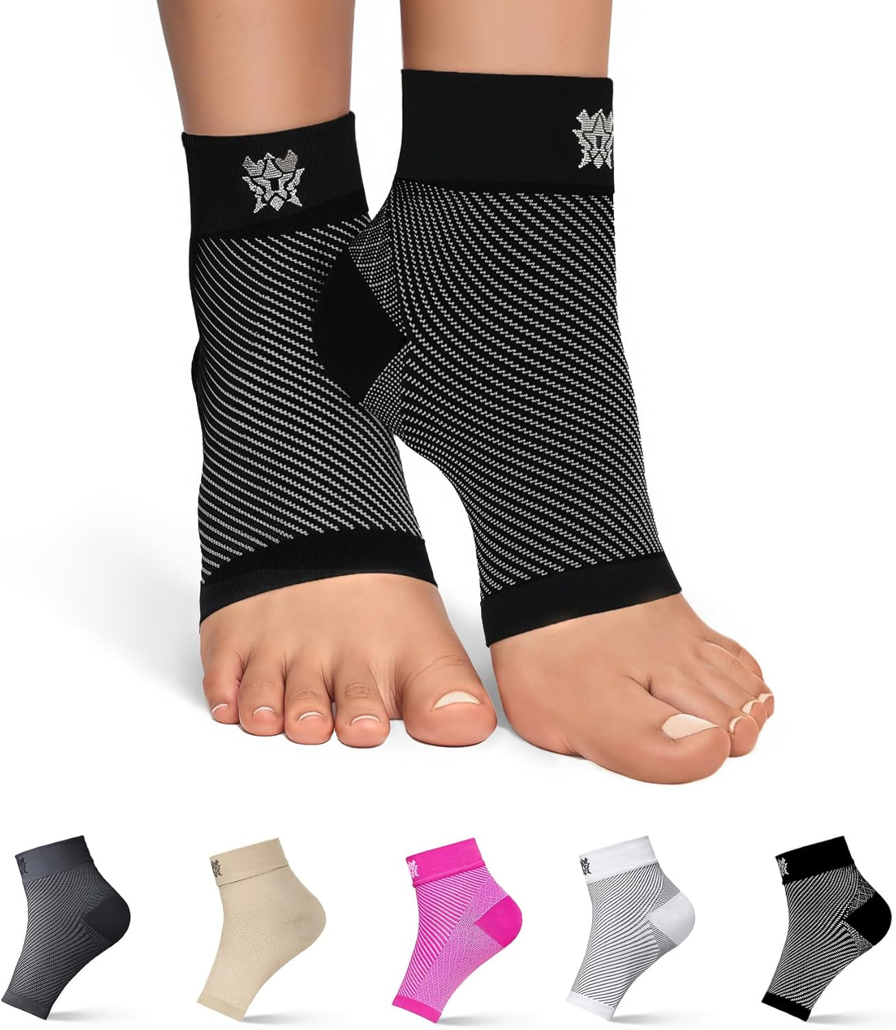 Bitly Plantar Fasciitis Compression Socks for Women & Men – Medium, Black
