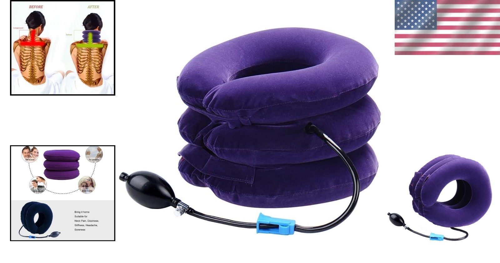 Chronic Neck & Shoulder Pain Relief Inflatable Device – Travel-Friendly & Soft