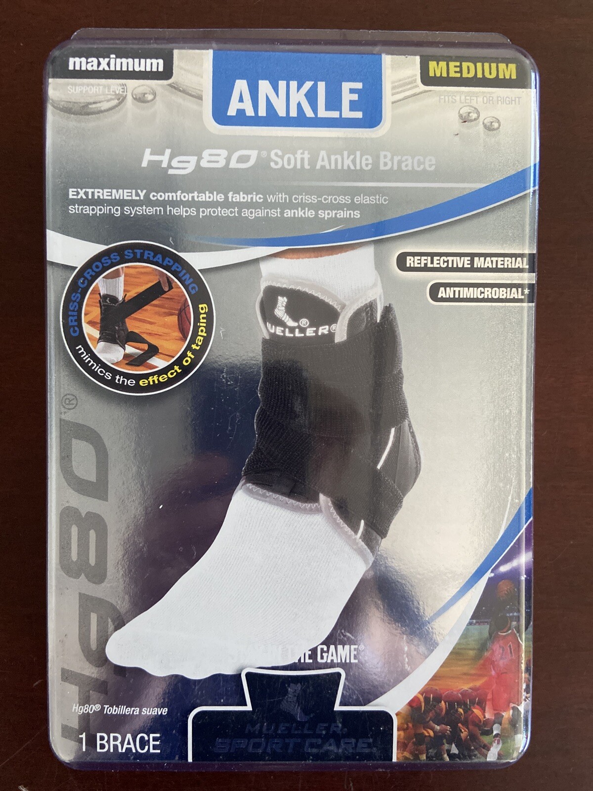 Mueller Sport Care 1 Hg 80. Soft Ankle Brace Fits Left or Right Size S, M