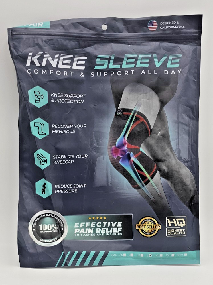 Modvel Knee Sleeve Braces Miniscus Kneecap Joint Pain Relief Support Protection