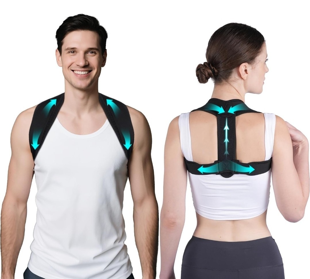[5 Pack] Posture Corrector – Adjustable Upper Back Brace Straightener