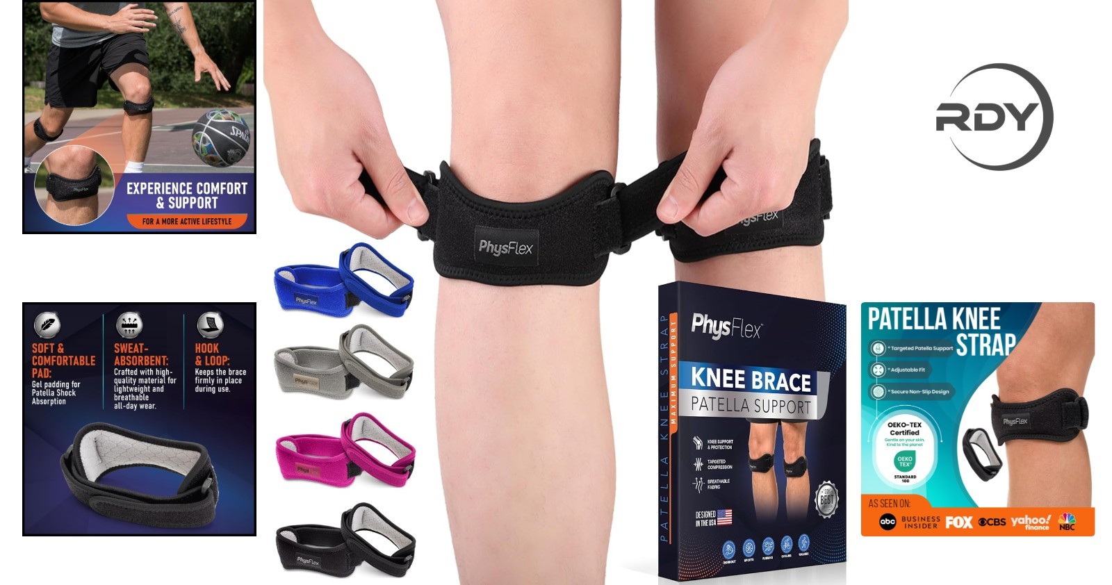 2 Pack Adjustable Patella Knee Brace – Lightweight Support for Active Adults