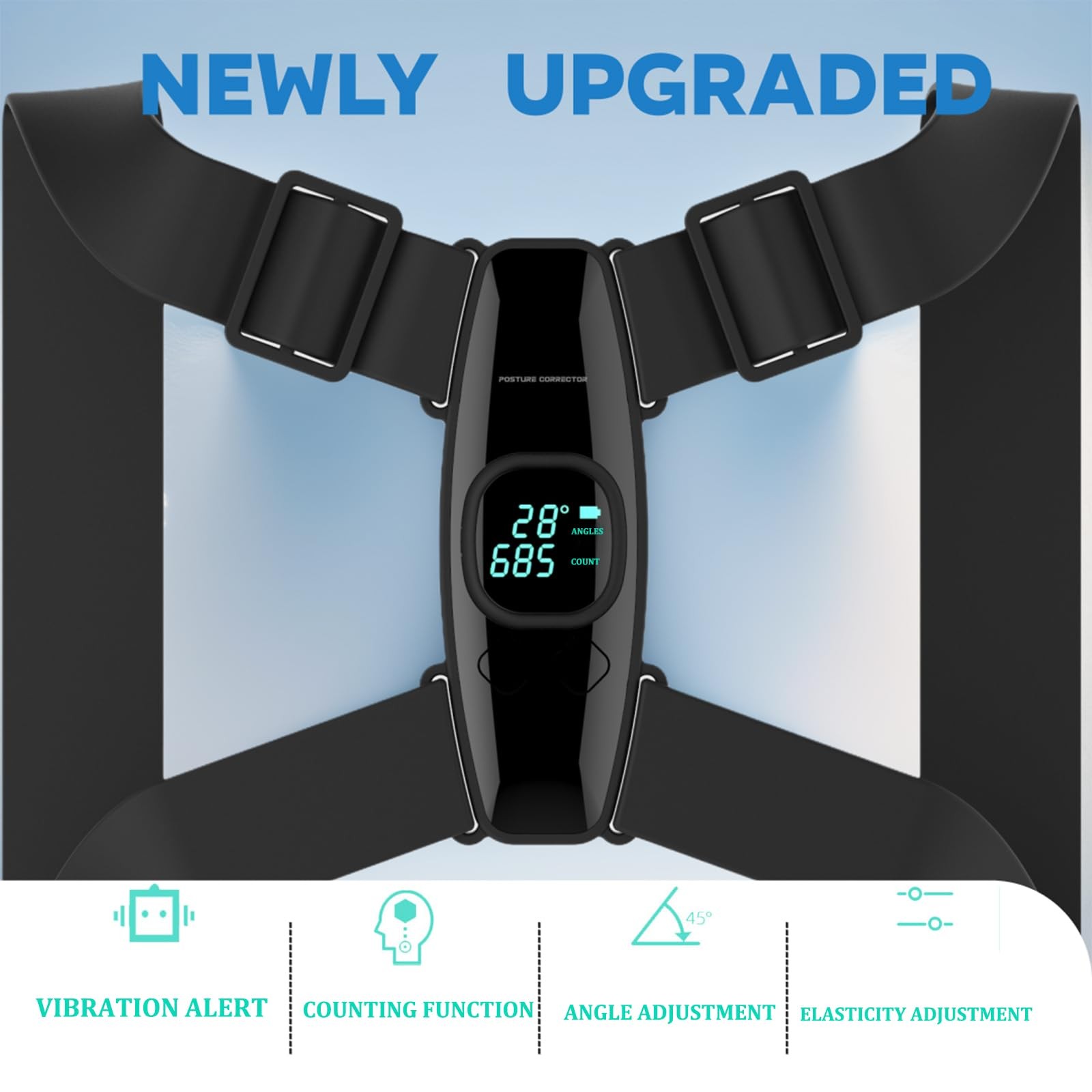 Upgraded Smart Posture Corrector Adjustable Posture Correction Angle with Vib…
