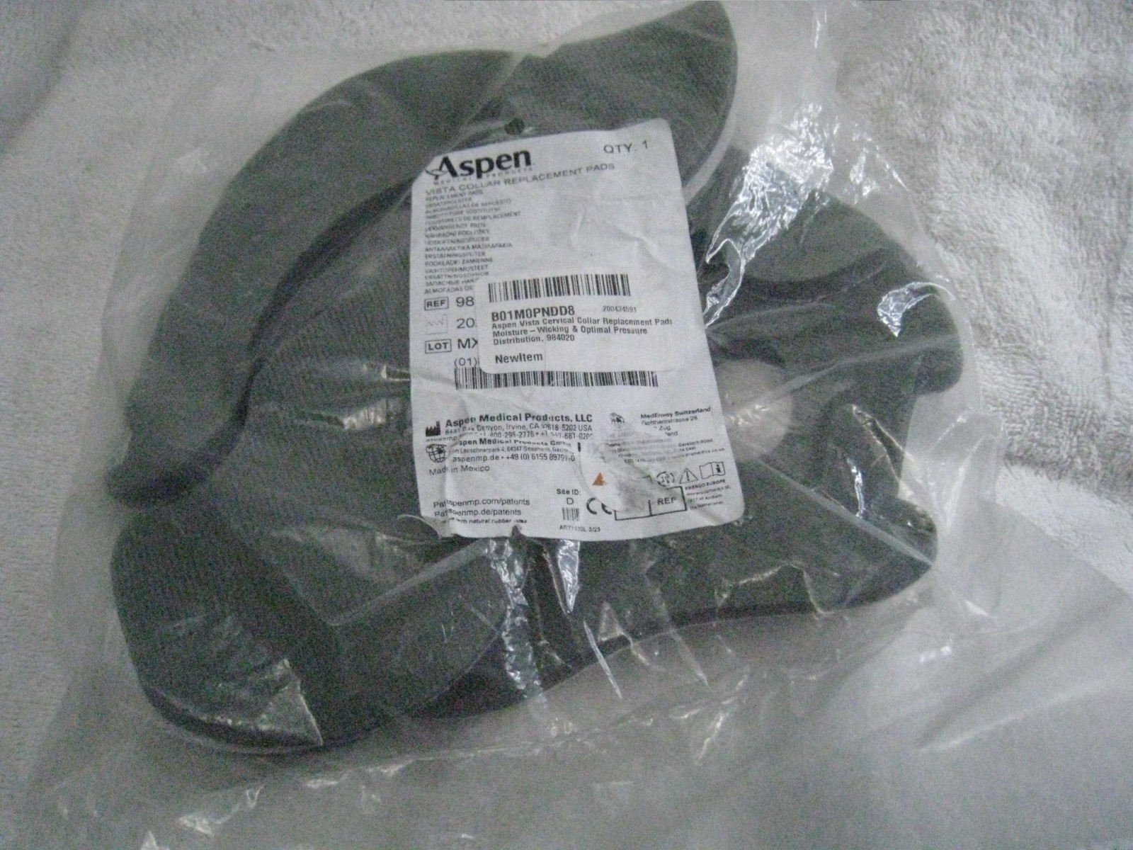 Aspen – Vista Cervical Collar Replacement Pads – 984020 – New/Sealed