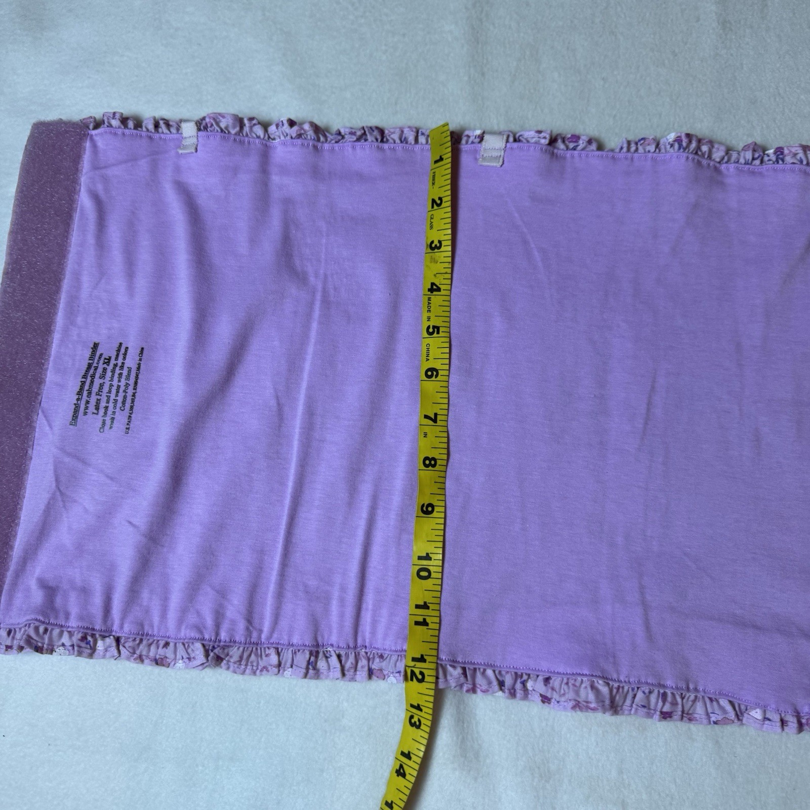 Expand-a-Band EAB Breast Binder Womens Size XL Purple Floral Strapless Top