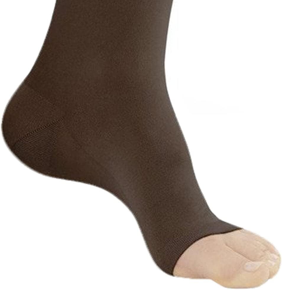 NEW 20-30 mmHg Compression Stockings ~ Unisex ~ Thigh High, Dot Top ~ Black ~ M