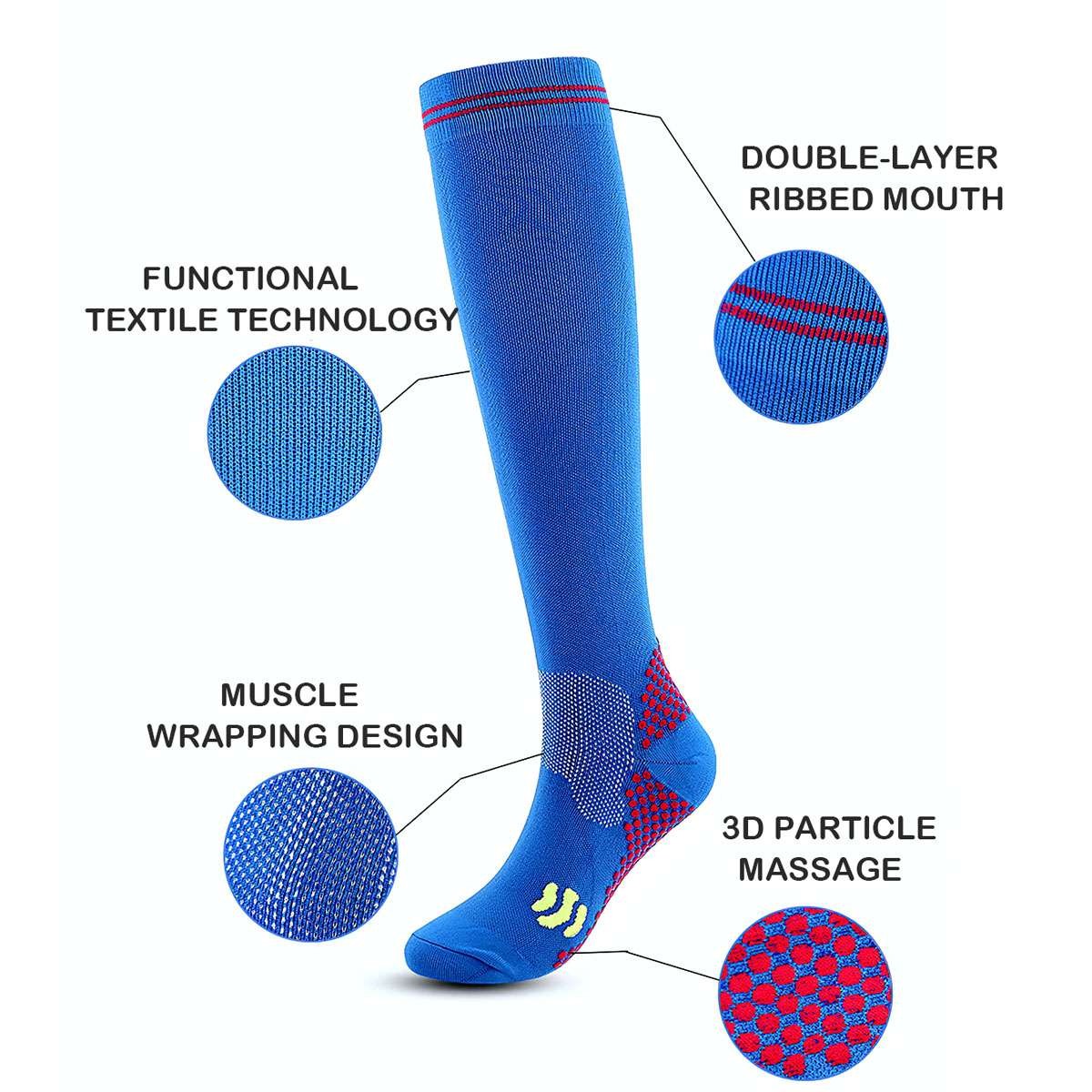 Mens Black Compression Socks Medical 20-30 Mmhg Lymphedema Anti Fatigue Socks US