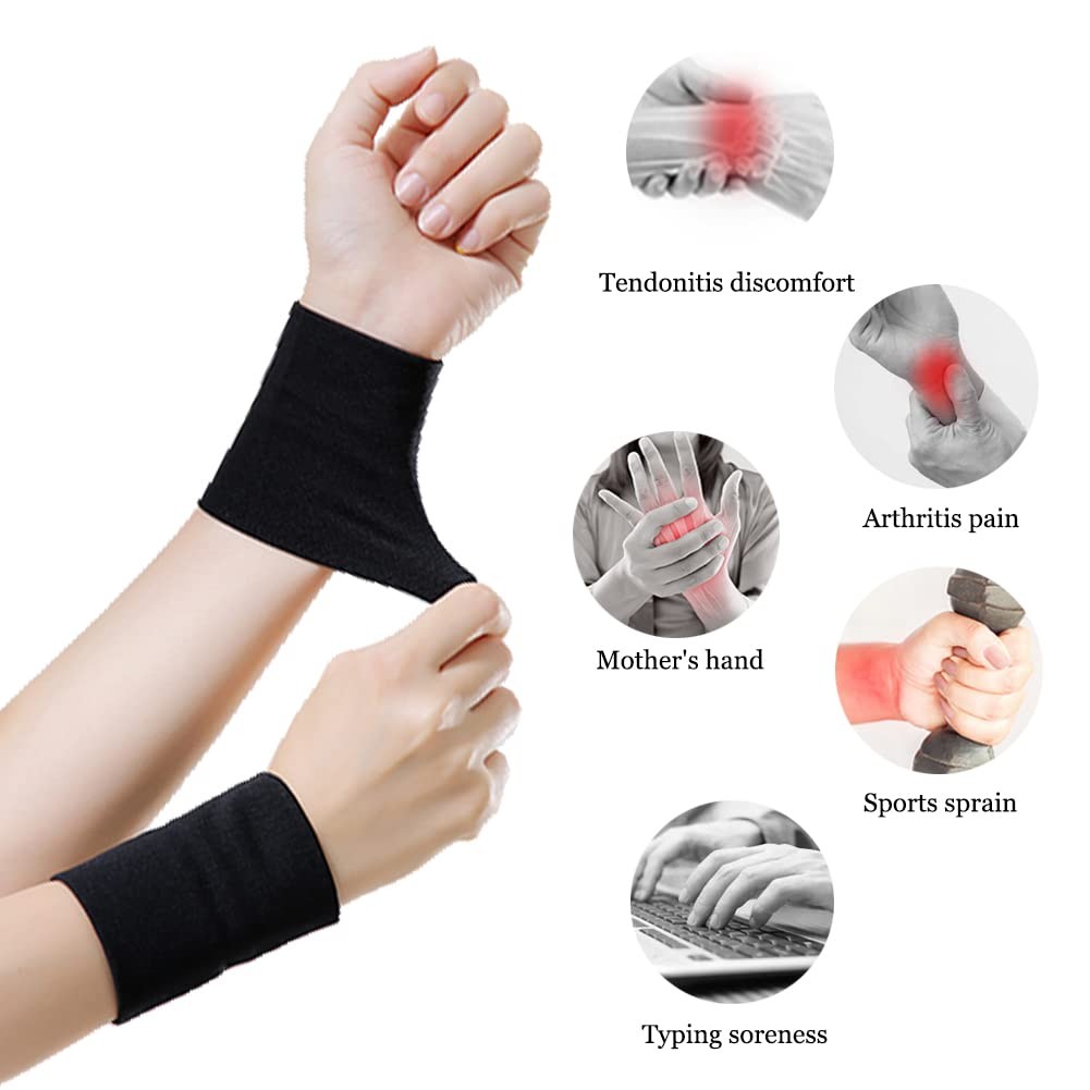 Wrist Compression Sleeve 4 Pack Support Brace for Pain Relief Sport Fitness