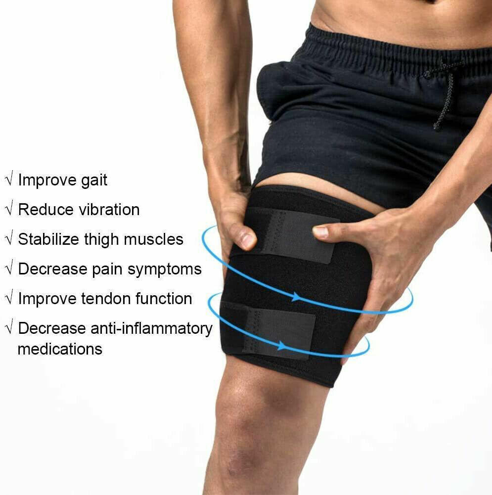 Compression Brace Wrap Thigh Sleeve Support Hamstring Groin Quad Pain Relief Gym