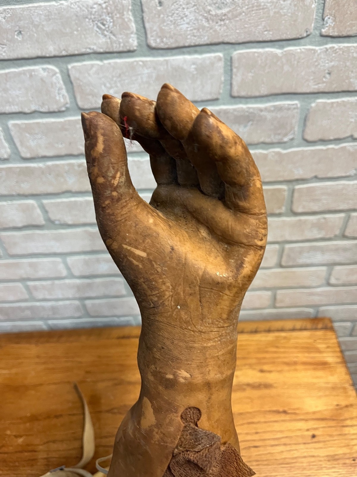 Vintage Prosthetic Arm Left Hand Mechanical Rubber Covered Medical Oddity AS-IS